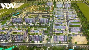 Un projet de logements pour ouvriers, d’une superficie de 31 hectares, est en cours de construction dans la zone industrielle de Ham Kiem II. Photo : VOV