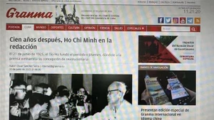 Capture d'écran du journal Granma. 
