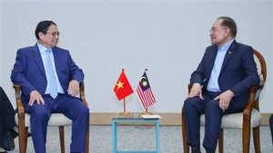Le Premier ministre Pham Minh Chinh (gauche) et son homologue malaisien Anwar Ibrahim à Rio de Janeiro, le 6 juillet. Photo : VNA.
