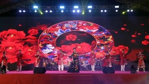 Un spectacle lors de la soirée d'échanges d'amitié Vietnam-États-Unis. Photo : VNA. 