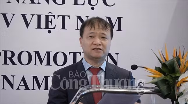 Le vice-ministre du Commerce et de l’Industrie, Dô Thang Hai, s'exprime lors de l'événement. Photo : https://congthuong.vn