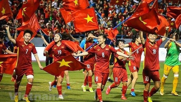 L'équipe nationale de football féminin a remporté la médaille d'or. Photo : VNA.