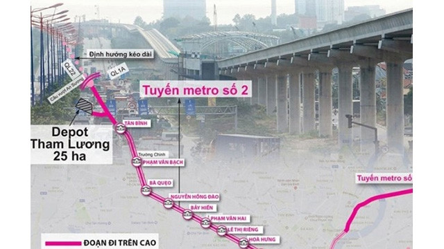 La ligne de métro N°2 (Bên Thanh - Tham Luong) de Hô Chi Minh-Ville. Photo : nhadautu.vn