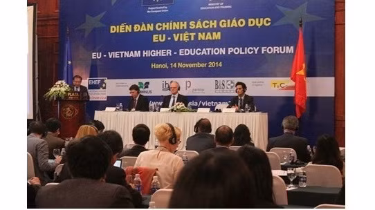 Le forum de politique de l'enseignement supérieur entre l'UE et le Vietnam. Photo: VGP.