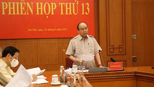 Le Président Nguyên Xuân Phuc prend la parole. Photo: VGP