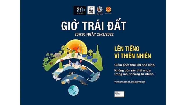  Heure pour la Terre 2022 aura lieu le soir du 26 mars. Photo : thoidai.com.vn