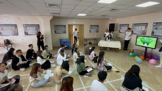 Lors du concours « Belle langue vietnamienne ». Photo: VNA