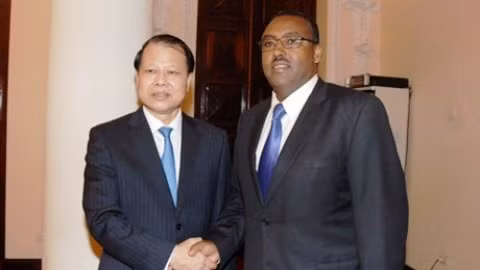 Le vice-Premier ministre vietnamien, Vu Van Ninh, à la rencontre avec son homologue éthiopien, Demeke Mekonnen. Photo: VGP.