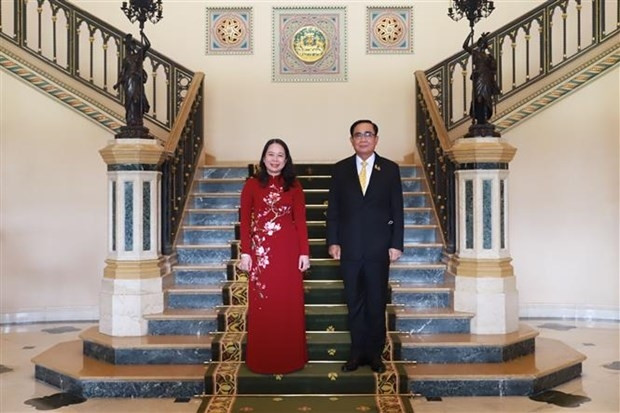 La Vice-Présidente vietnamienne, Vo Thi Anh Xuân, et le Premier ministre thaïlandais, Prayut Chan-o-cha. Photo: VNA.