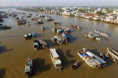 Le marché flottant Cai Rang à Cân Tho. Photo d'illustration: VNA.