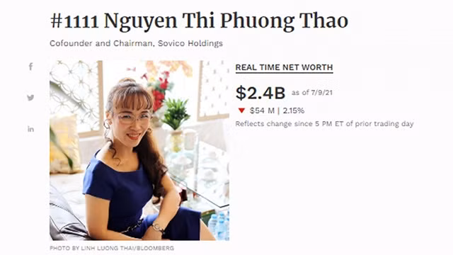 Nguyên Thi Phuong Thao honorée par le magazine Forbes. Photo : VOV.
