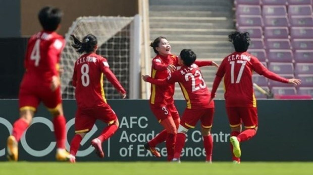 Le Vietnam remporte pour la première fois un billet pour le Mondial féminin 2023 de la FIFA 2023. Photo : VNA.