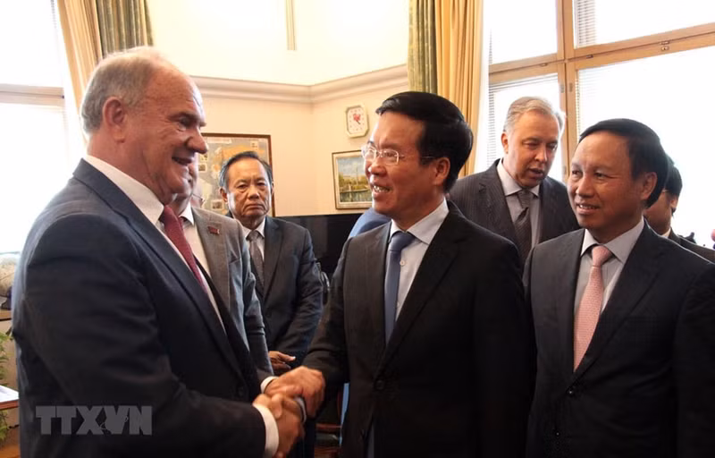 Vo Van Thuong, chef de la Commission centrale de la Propagande et de l’Éducation du PCV en visite en Russie. Photo : VNA.
