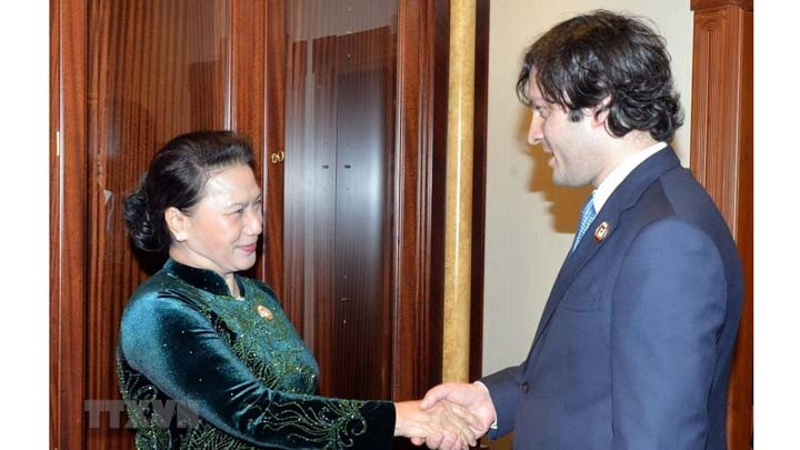  La Présidente de l’Assemblée nationale vietnamienne Nguyên Thi Kim Ngân et le Président du Parlement de Géorgie, Irakli Kobakhidze. Photo : VNA