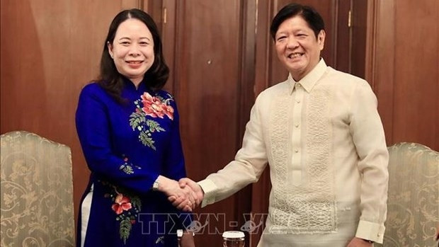 La Vice-Présidente vietnamienne, Vo Thi Anh Xuân, et le Président des Philippines, Ferdinand Romualdez Marcos Jr. Photo : VNA.