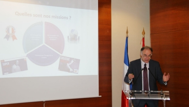 Phillippe Yvergneaux, directeur chargé de la coopération internationale de Business France, prend la parole lors du colloque. Photo: NDEL.