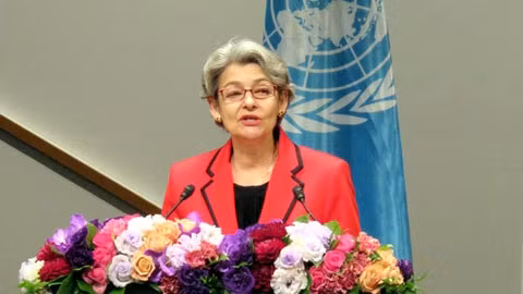 La Directrice générale de l’UNESCO, Irina Bokova, à l’ouverture de la Conférence mondiale sur l'éducation pour le développement durable. Photo: UNESCO.