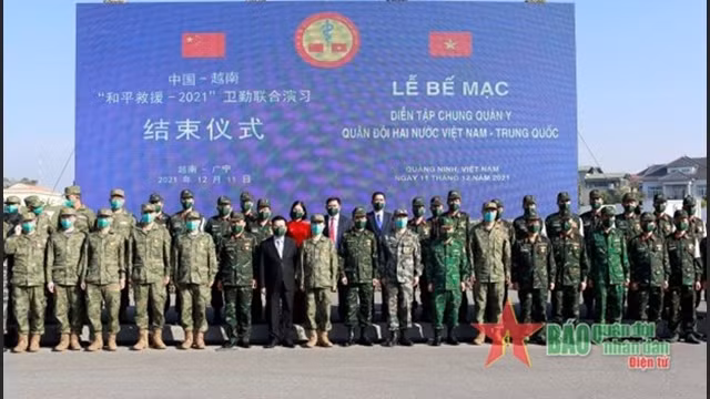 Cérémonie de clôture de l'exercice médical militaire conjoint Vietnam - Chine 2021. Photo : QĐND.