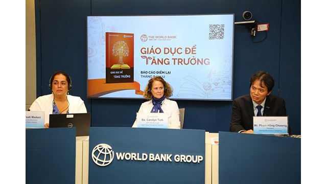Panorama de la conférence de presse. Photo : Banque mondiale au Vietnam.
