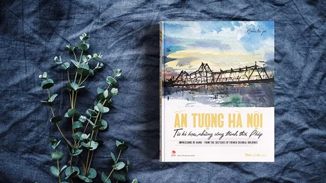 La couverture du livre « Impressions de Hanoï se dégageant des croquis des ouvrages construits à l’époque française ». Photo : nhandan.com.vn/