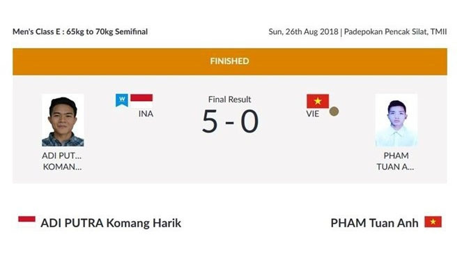 En pencak silat, le combattant Pham Tuân Anh a décroché le bronze chez les hommes de moins de 70 kg. Photo : VNA