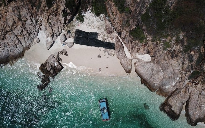 La beauté idyllique de l'île de Binh Hung vue d'en haut. Photo : NDEL.