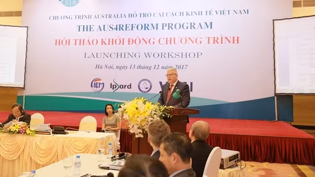Cérémonie de lancement du programme Aus4Reform, le 13 décembre, à Hanoi. Photo : NDEL.