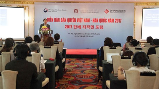 Le forum sur le droit d'auteur Vietnam - République de Corée 2017. Photo: VNA