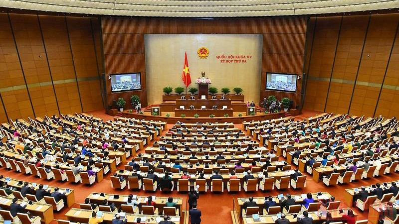 Séance d’ouverture de la troisième session de la XVe législature de l'AN vietnamienne, le 23 mai à Hanoï.