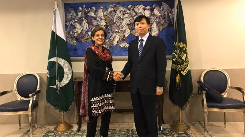 Le vice-ministre vietnamien des AE, Dang Dinh Quy (à droite), et son homologue pakistanaise Tehmina Janjua. Photo: TGVN.