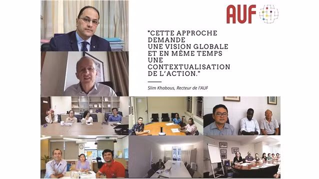 Entrevue en ligne de la Direction Asie-Pacifique de l’AUF, le 1er octobre. Photo : AUF.