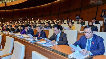 Les députés travaillent en séance plénière. Photo: Quochoi.vn.