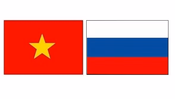 Les drapeaux du Vietnam et de la Fédération de Russie. Photo: NDEL.