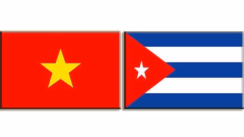 Les drapeaux du Vietnam et de Cuba. Photo: NDEL.