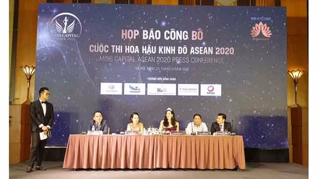 La conférence de presse présentant le 1er concours de beauté « Miss Capital ASEAN 2020 ». Photo : https://baoquocte.vn/l