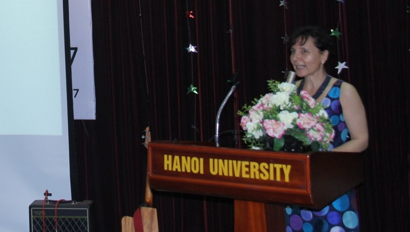 L’Ambassadrice italienne au Vietnam, Cecila Piccioni, prend la parole. Photo: baoquote.vn.