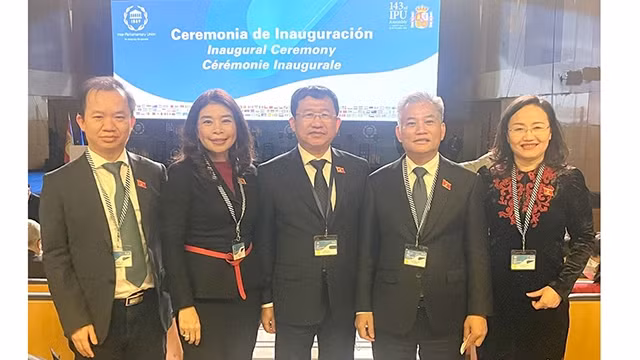 La délégation de l'AN du Vietnam à la 143e Assemblée générale de l'Union interparlementaire. Photo : VNA.