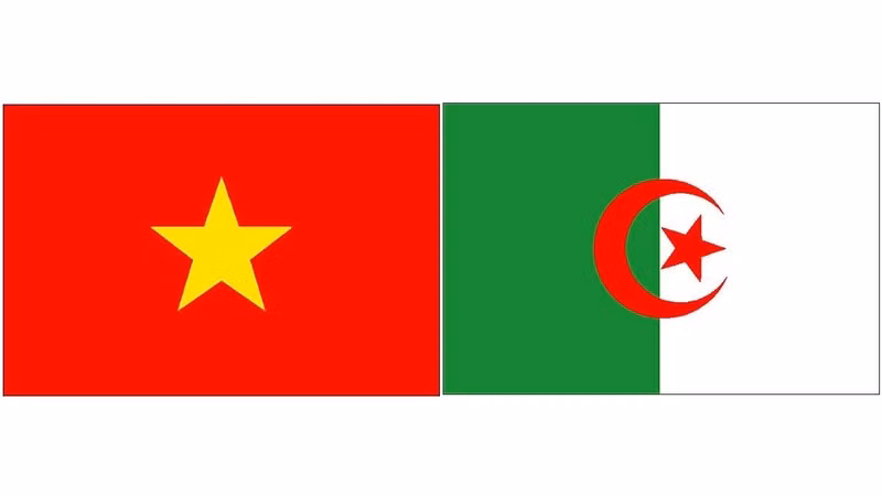 Drapeau du Vietnam et d'Algérie. Photo : NDEL.