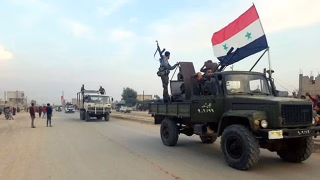 Les troupes syriennes sont entrées dans la zone frontalière limitrophe avec la Turquie. Photo : MbS News.