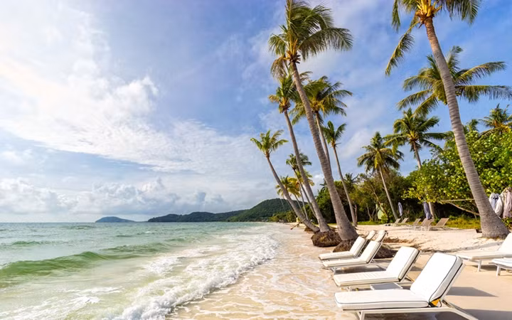 La plage de Sao, dans la ville d’An Thoi. Photo : NDEL.