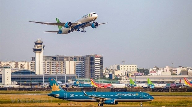Des avions de transporteurs aériens nationaux. Photo : VNA.