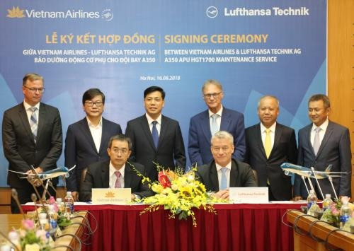 Vue générale de la cérémonie de signature. Photo : Vietnam Airlines.