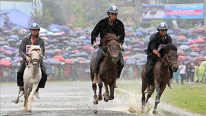 La course hippique traditionnelle de Bac Hà. Photo : VNA.