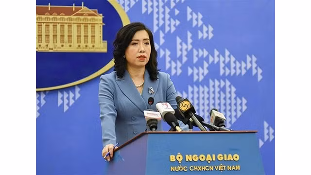 La porte-parole du ministère des Affaires étrangères, Lê Thi Thu Hang. Photo : VNA.