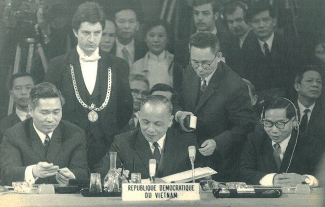 La délégation du Vietnam à la Conférence internationale sur le Vietnam à Paris en mars 1973. (Photo d'archives)