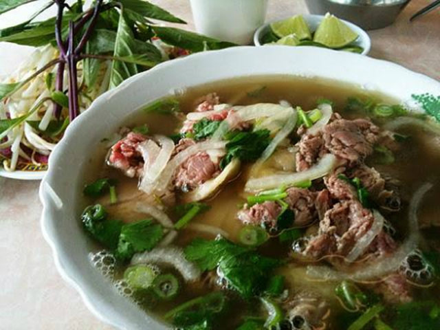 Le "pho" soupe de nouilles de riz à la viande de bœuf. Photo: http://dulich.vnexpress.net.