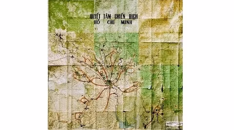 La carte intitulée «Campagne Hô Chi Minh», exposée dans le Musée de l’histoire militaire à Hanoi. Photo: VNE/CVN.