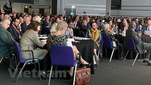 L'EWF 2022, qui a lieu du 23 au 26 mai, réunit des ministres de l'Education de plus de 100 pays du monde et des représentants d'organisations internationales et non gouvernementales. Photo : Vietnam+