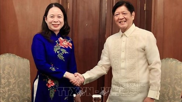 La Vice-Présidente vietnamienne, Vo Thi Anh Xuân, et le Président des Philippines, Ferdinand Romualdez Marcos Jr. Photo : VNA.