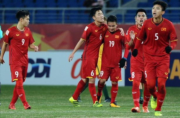 La sélection de football du Vietnam afin de préparer l’ASIAD 2018. Photo : thethaovietnam